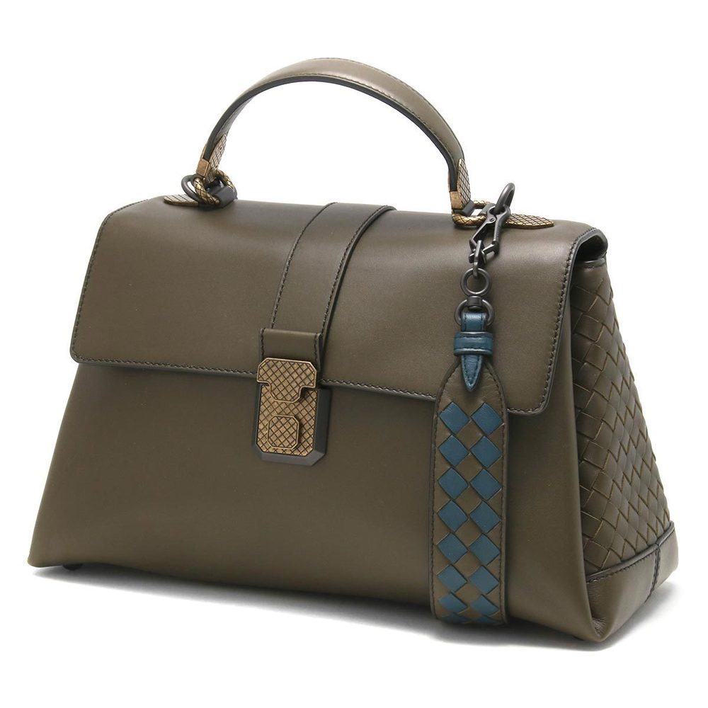 Bottega Veneta Piazza Lambskin Handbag Mustard Green